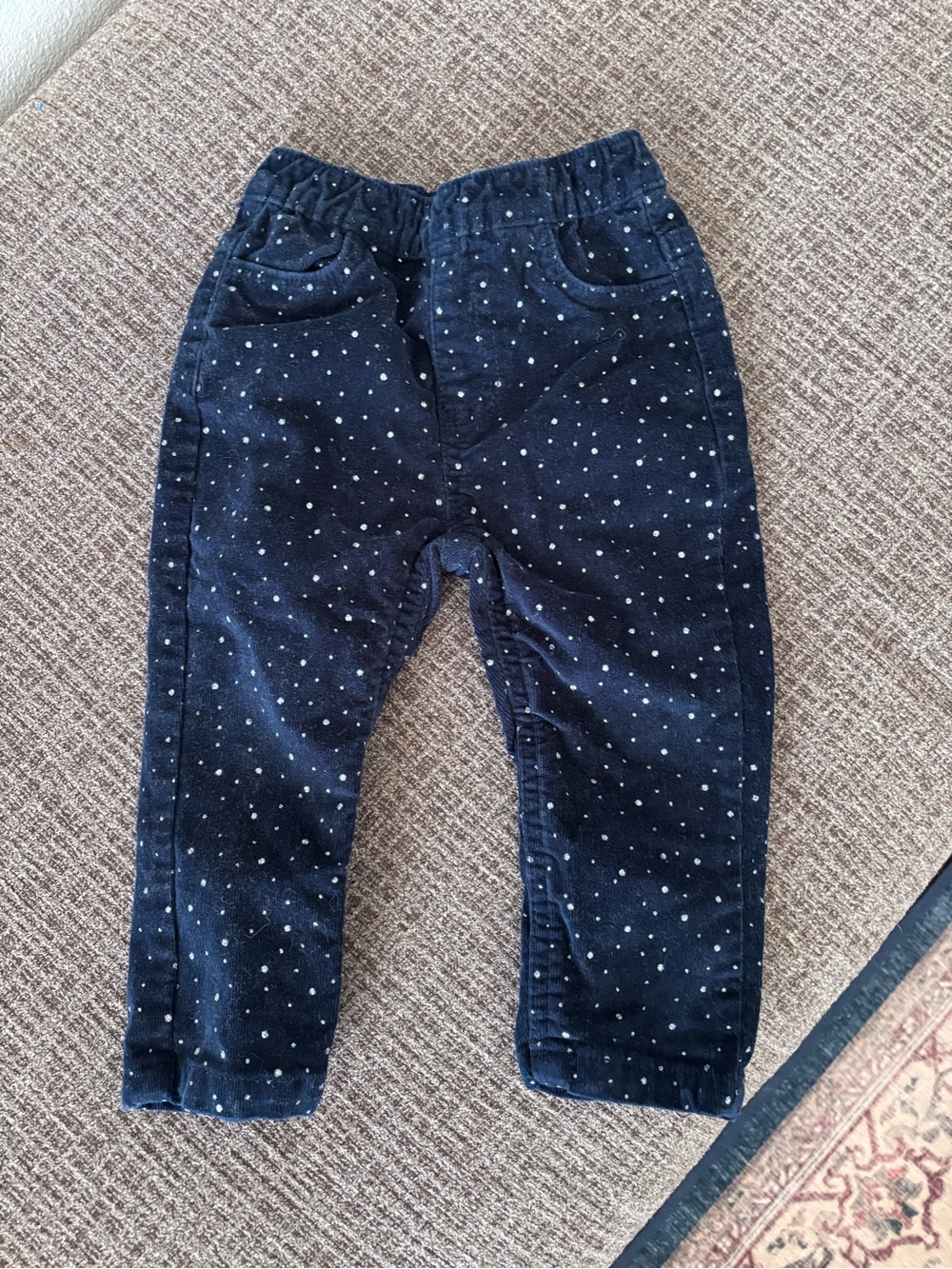Toddler Navy Polka Dot Pull-On Corduroy pants